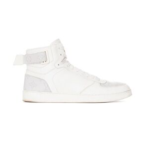 Louis Vuitton Rivoli White and Gray Leather Monogram High-Top Sneakers Men's 9